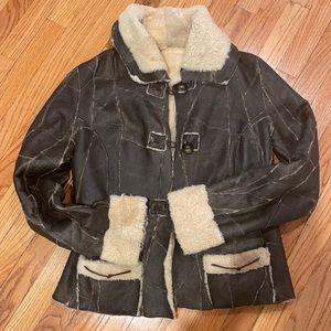 Italian made leather and shearling jacket.